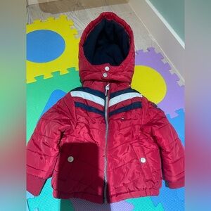 Tommy Hilfiger Red and Navy Hooded Jacket